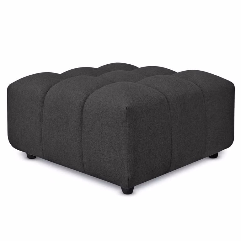 Pouf poggiapiedi con bombature morbide, Pouf Rubiq Antracite 90 x 150 cm