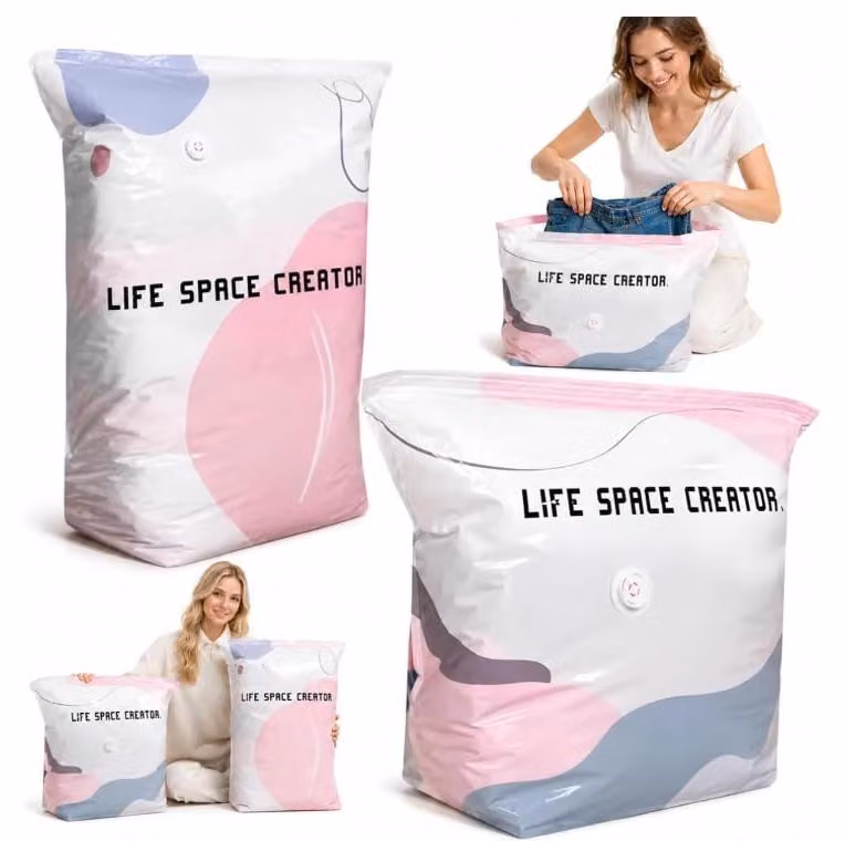 Sacchetti sottovuoto per abbigliamento e piumoni - Set da 2, senza pompa