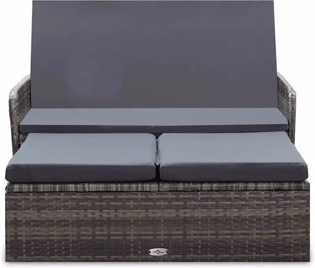 Set Divani da Giardino 2 pz con Cuscini in Polyrattan Grigio 46080
