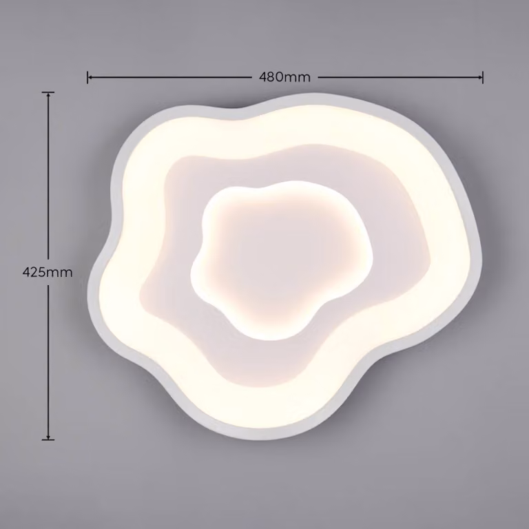 Reality Leuchten Plafoniera soffitto Nube, dimmerabile, Bianco / Opale, Soggiorno / Sala da pranzo, Metallo, Moderno, Plafoniera