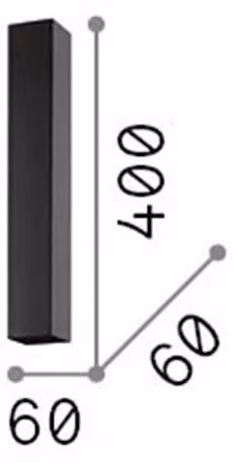 Plafoniera Moderna Sky Metallo Nero 1 Luce Gu10 7W 3000K Luce Calda H40Cm