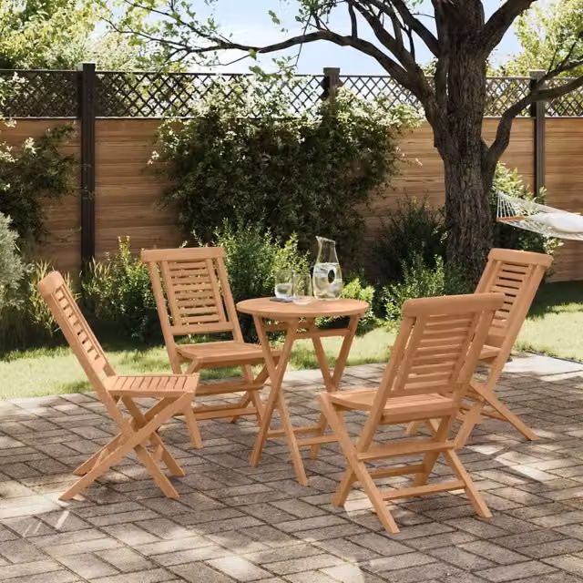 Set da Giardino 5 pz Marrone Legno Teak Massello 3437377