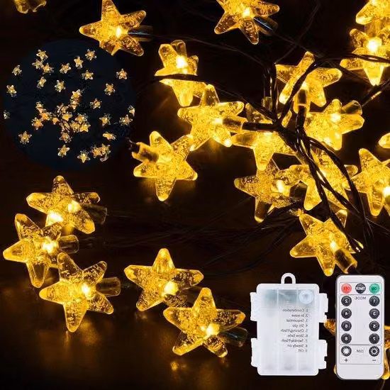 Ghirlanda luminosa a 40 LED alimentata a batterie - Impermeabile - 8 modalità di illuminazione natalizia - Ghirlande luminose per interni ed esterni con telecomando - Bubble Star - Per Natale: decorazioni da giardino, patio e recinzione