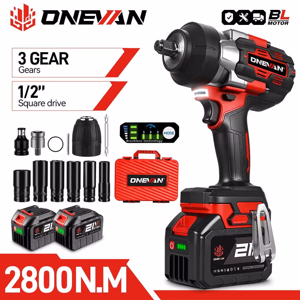 Chiave a percussione elettrica - Coppia: 2800 Nm - Batteria: 18 V - Attacco: 1/2 pollice