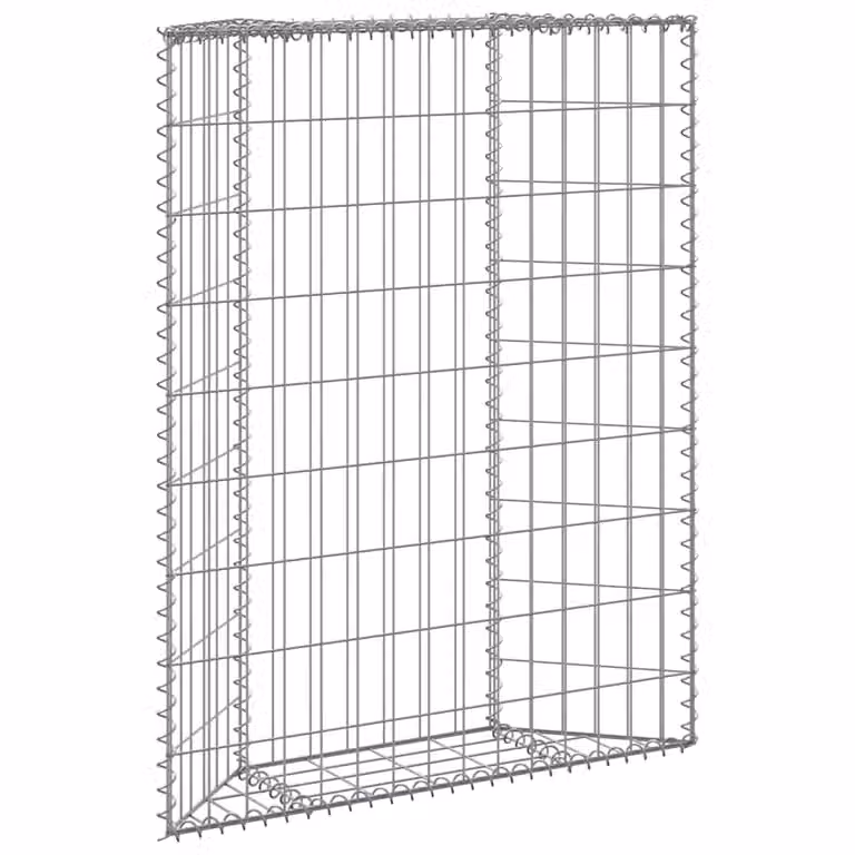 vidaXL Letto Rialzato a Gabbione Trapezoidale in Acciaio Zincato Grigio L: 80 cm, P: 20 cm, H: 100 cm