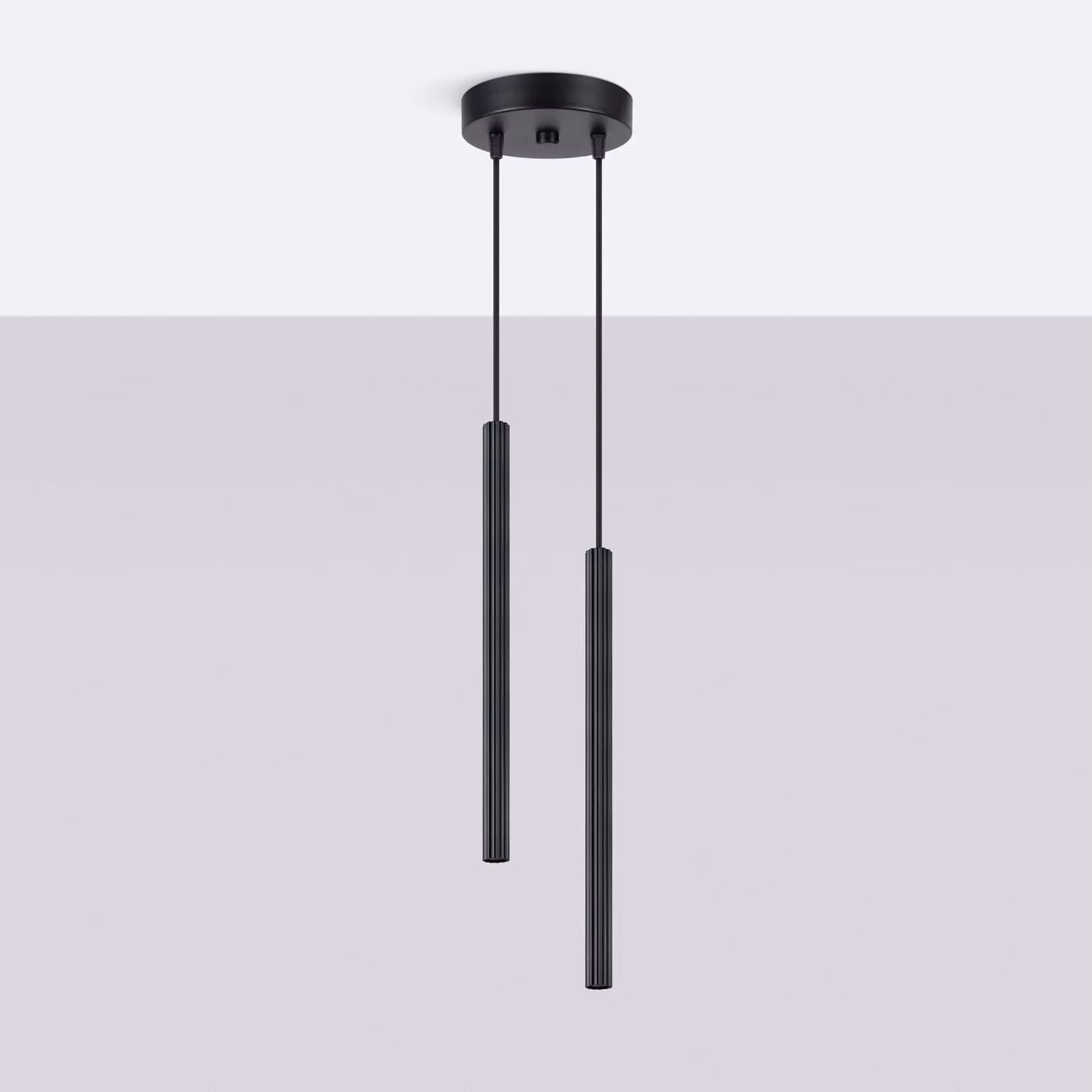 Lampada a sospensione ARCHE 2P nero 2xG9 8W acciaio 118x15x15cm Sollux Lighting