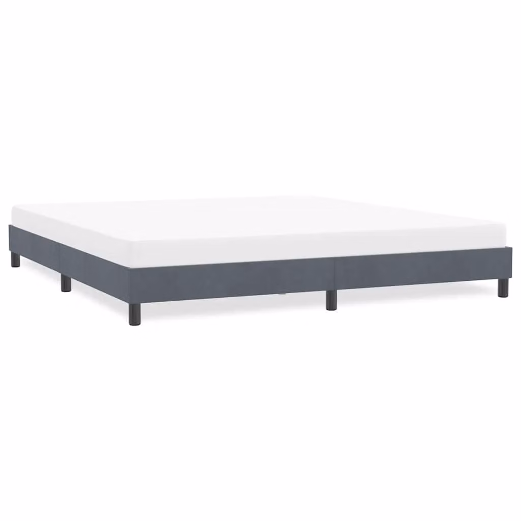 vidaXL Giroletto senza Materasso in Velluto Grigio con Listelli in Legno L: 183 cm, P: 213 cm
