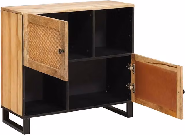 Credenza | Madia | Buffet da pranzo | Armadio da pranzo Marrone 80 x 33 x 75 cm Legno di mango massello