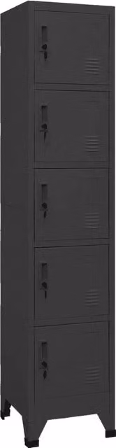 Armadio a casellari moderno con 5 ante chiudibili 38 x 40 x 180 cm in acciaio antracite 02_0047005