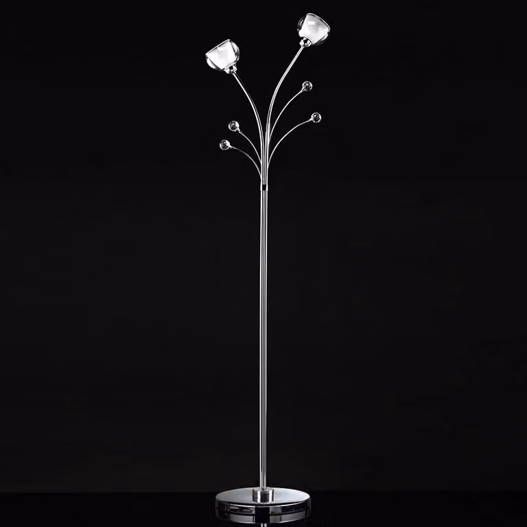 Piantana Diamante in metallo cromato con paralume in vetro, H 160 cm, attacco E14 – 2