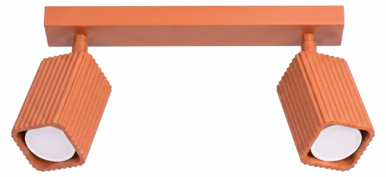 Plafoniera RAYO 2 ocra rossa 2xGU10 10W alluminio 16,5x6x30cm Sollux Lighting