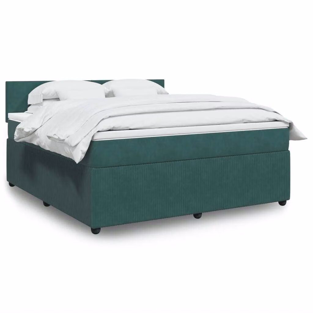 Maison Exclusive - Giroletto a Molle con Materasso Verde Scuro 180x200 cm Velluto