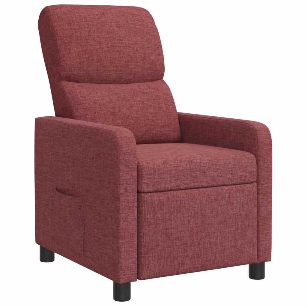 Poltrona reclinabile elettrica moderna in tessuto rosso con braccioli per soggiorno o ufficio – 2