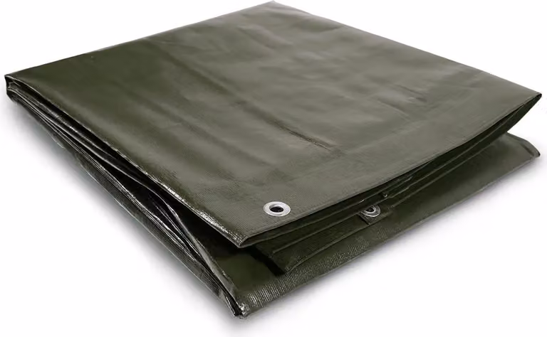 Telone EraGreen 6m x 10m - 210 g/m² - verde oliva | rivestito in PE | impermeabile, resistente ai raggi UV e antistrappo | con robusti occhielli - telone durevole per il giardino e il tempo libero