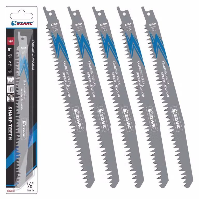5 lame per seghetto alternativo, adatte per il taglio del legno, lunghezza 225 mm, 6 denti per pollice