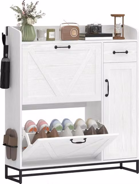 Mobiletto con Cassetti e Ripiani ¨C zephmum ¨C Bianco 106.7x26x116cm