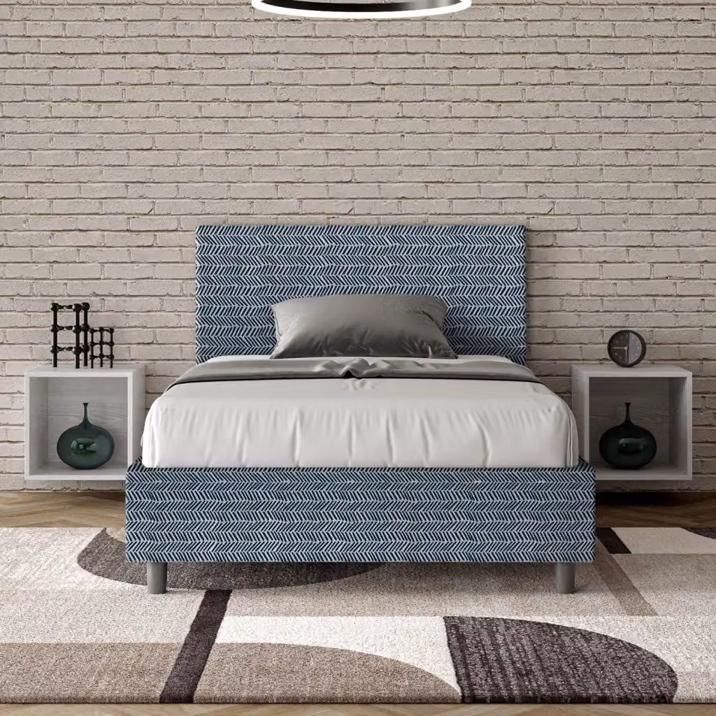 Letto 1 Piazza e Mezzo Adele Aragona Blu Senza Rete L: 120 cm, P: 210 cm, H: 106 cm – 2
