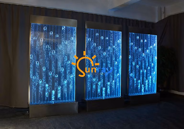 Wandpaneel Trennwand Wasser Wände Wand LED Wasserwand Design Beleuchtet 240x240
