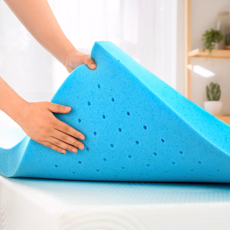 Topper per materasso da 5 cm in gel memory foam, effetto rinfrescante, dimensioni 90x190 cm