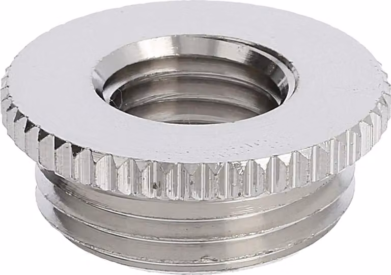 WISKA Riduttore M/M da M20x1,5 a M12x1,5 MRM-M20/M12 rotondo con zigrinatura Ottone (CuZn) nichelato Filettatura di collegamento