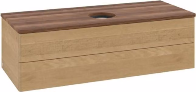 Mobiletto V&B senza struttura frontale Antao 120x36x50cm, WBP colore w. wal, rovere miele