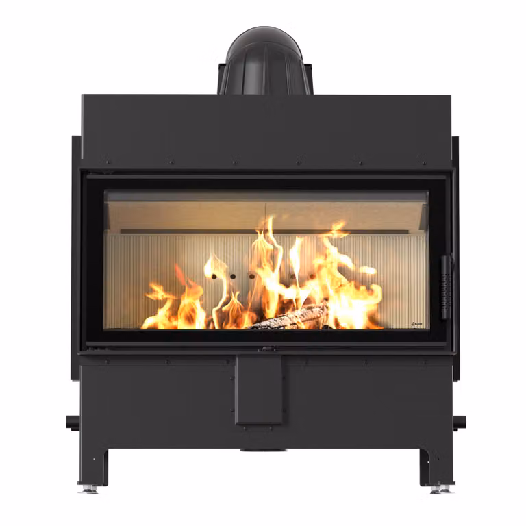 Inserto per caminetto in acciaio KRATKI LUCY 16 kW Ø 200 con molla della porta