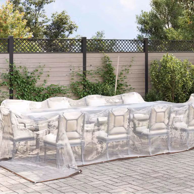 Telo copritutto trasparente vidaXL in PE da 140 gsm, 4 x 7 m