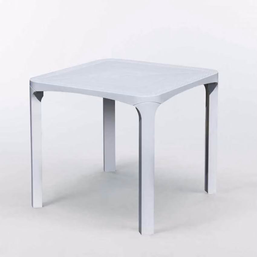 Tavolo da bar in poly rattan per esterni 80x80 Grand Soleil Olè - Bianco