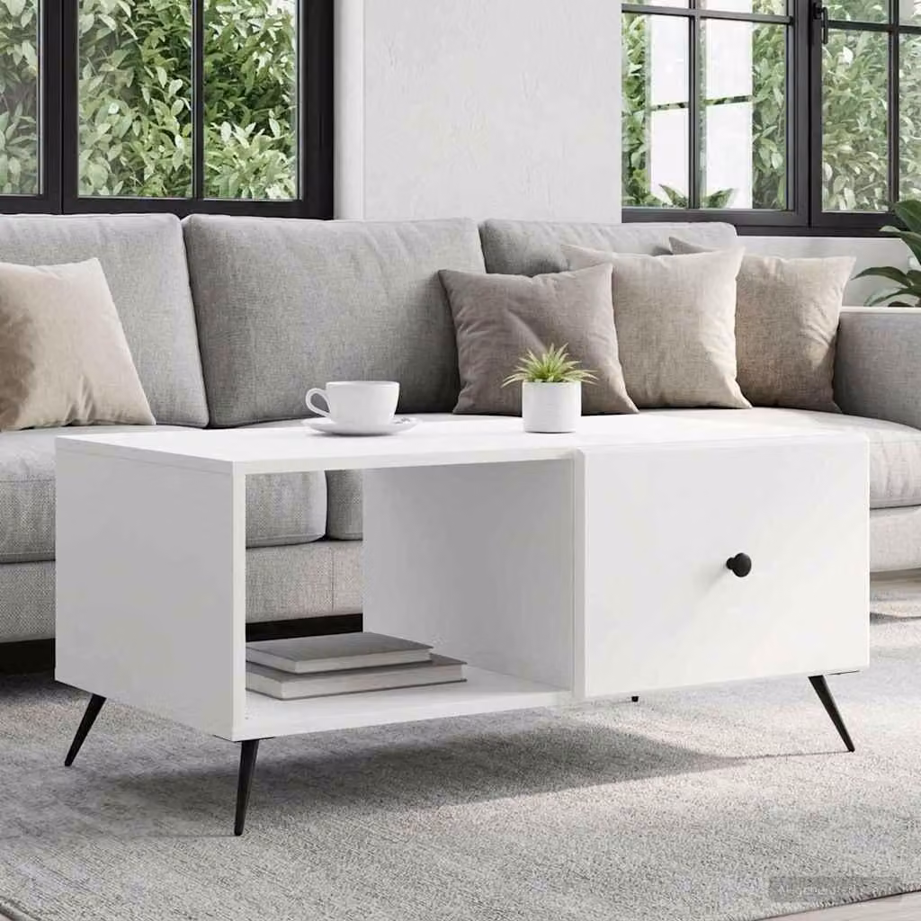 Maison Exclusive - Tavolino bianco 90 x 50 x 40 cm Materiale ligneo