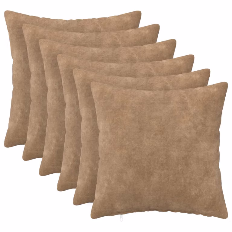 Set di 6 federe vidaXL HEERLEN in microfibra, colore tortora, 40 x 40 cm