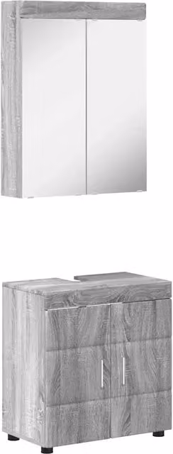 Set di mobili per il Bagno | Armadio da bagno TULUM 2 pz Grigio Sonoma