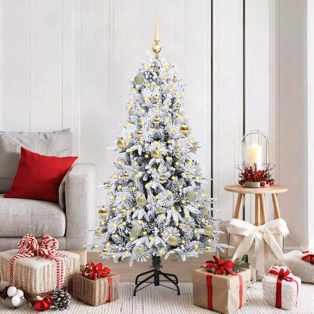 Maison Exclusive - Albero di Natale artificiale pieghevole, bianco, 150 cm, in PE e PVC