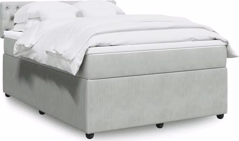 Maison Exclusive - Giroletto a Molle con Materasso Grigio Chiaro 140x200cm Velluto