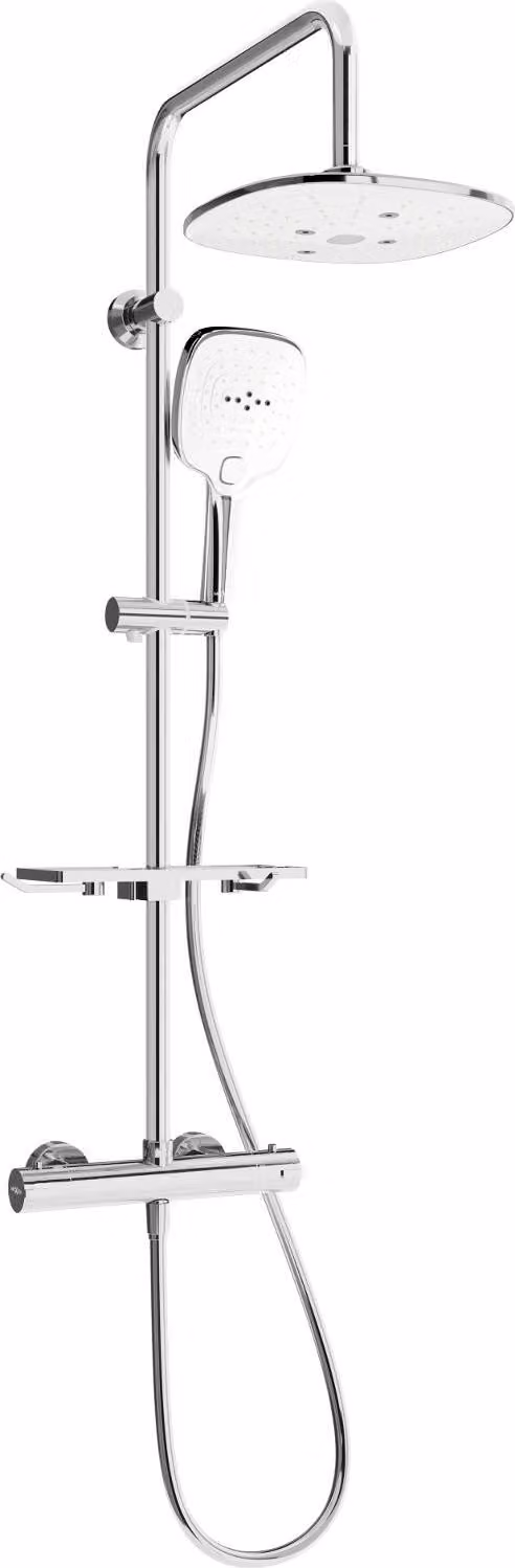Mexen KT17 set doccia esterno con soffione e rubinetto termostatico, cromo/bianco - 771501793-02