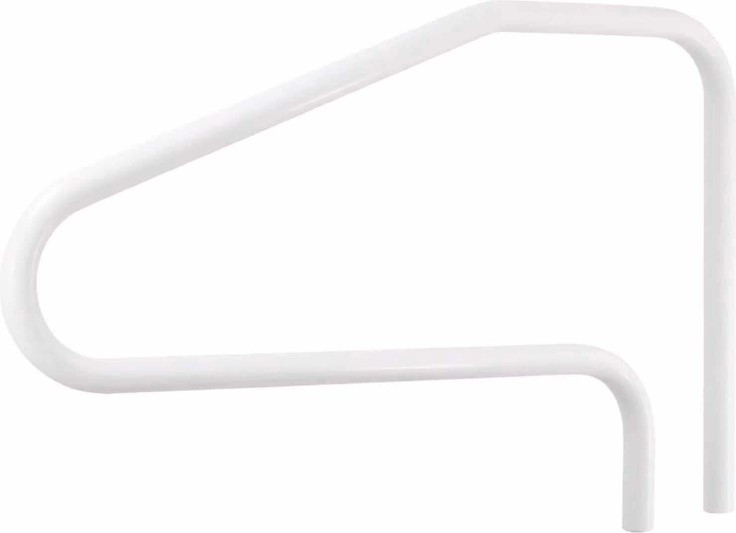 Corrimano per piscine - Maniglione/aiuto per l'imbarco - Acciaio inox - 1220 x 48 x 813 mm - Portata 100 kg - Saldato senza saldature - Montaggio a incasso o su zoccolo