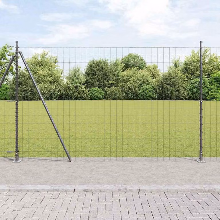 Maison Exclusive - Recinzione con Posto Grigio 1,4 x 10 m Acciaio e PVC