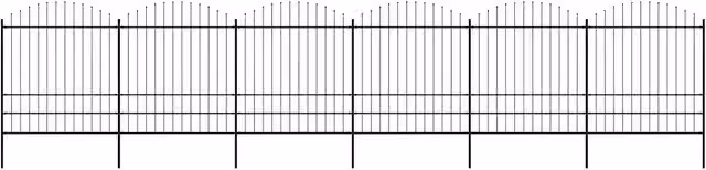 Recinzione da Giardino con Punta a Lancia 1005x200 cm Nera 277753