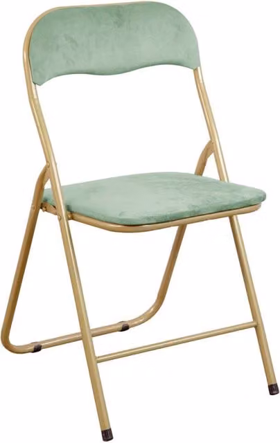 Set di 6 sedie pieghevoli Cynthia Casa Collection in velluto verde acqua con struttura in metallo oro