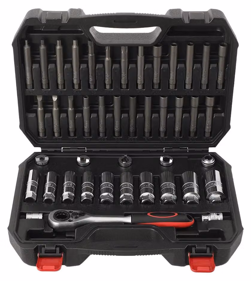 Kit di attrezzi per ammortizzatori - Set di 43 pezzi - Per la smontaggio - Include bussole e chiavi - Acciaio inossidabile - Attrezzi per autoveicoli