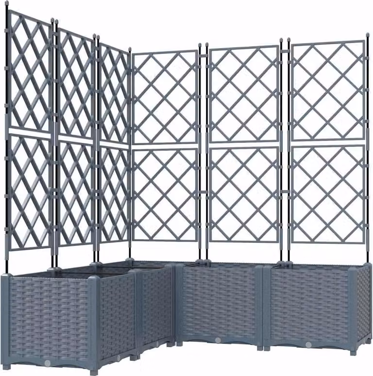 Vaso da giardino 5 pcs Grigio Chiaro 120 x 120 x 143 cm