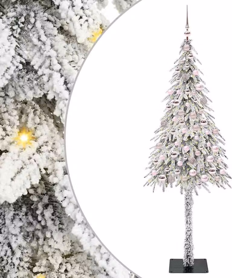 Albero di Natale con 300 LED bianchi da 180 cm in PE e acciaio