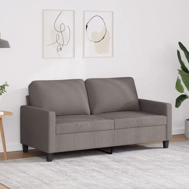 Divano a 2 posti moderno vidaXL in tessuto beige e grigio con struttura in metallo per il tuo soggiorno