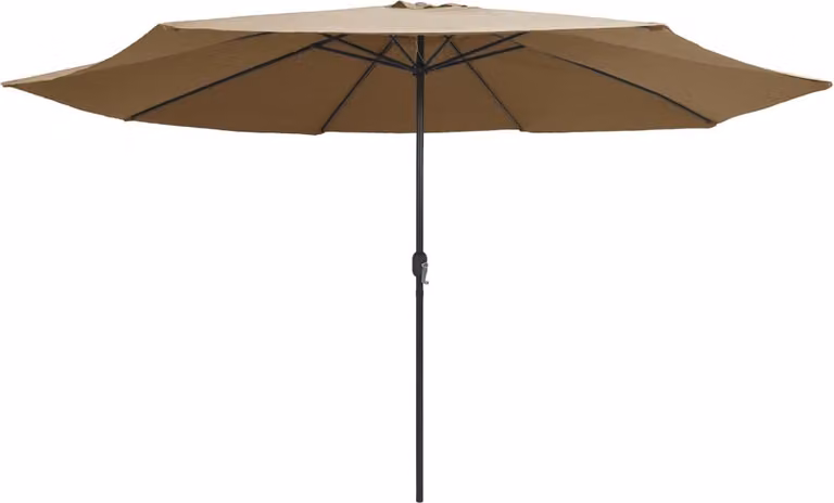 vidaXL Ombrellone con asta in metallo 390 cm Taupe