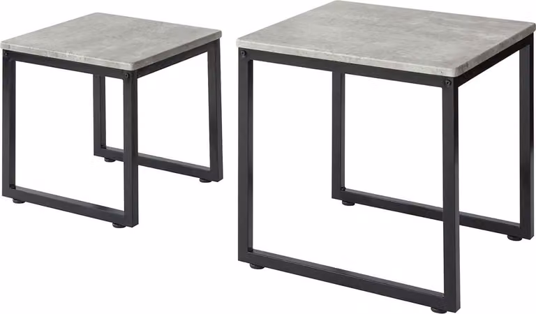 SoBuy set di 2 tavolini, tavolini, set di 2, tavolino, set di tavolini, grigio