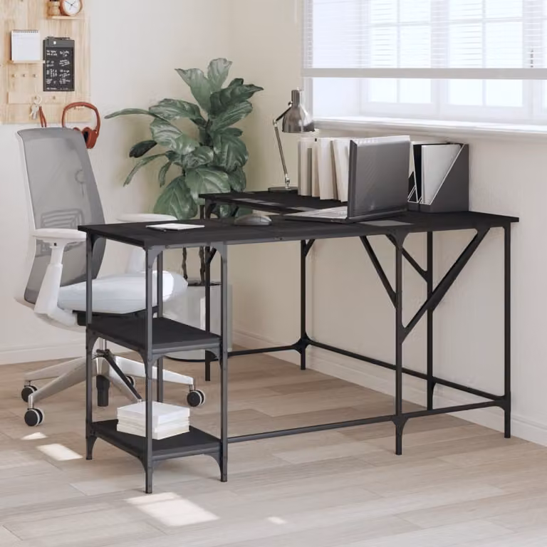Maison Exclusive - Scrivania nera 139x139x75 cm Materiale ligneo