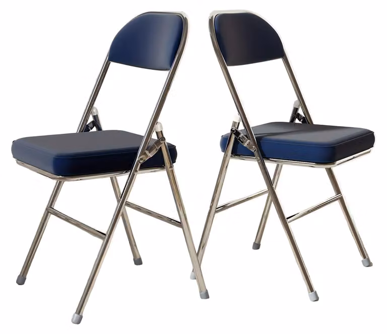 Sedie da pranzo - Set di 2 - Rivestimento in ecopelle - Impilabili - Con braccioli - Blu