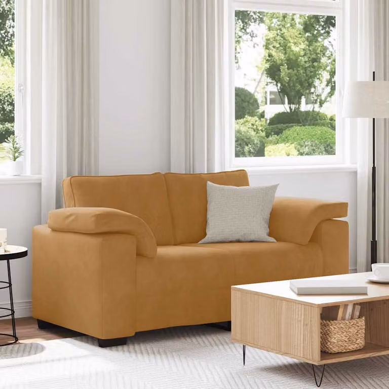 Divanetto vidaXL in velluto marrone per soggiorno e camera da letto L: 160 cm, P: 77 cm, H: 82 cm