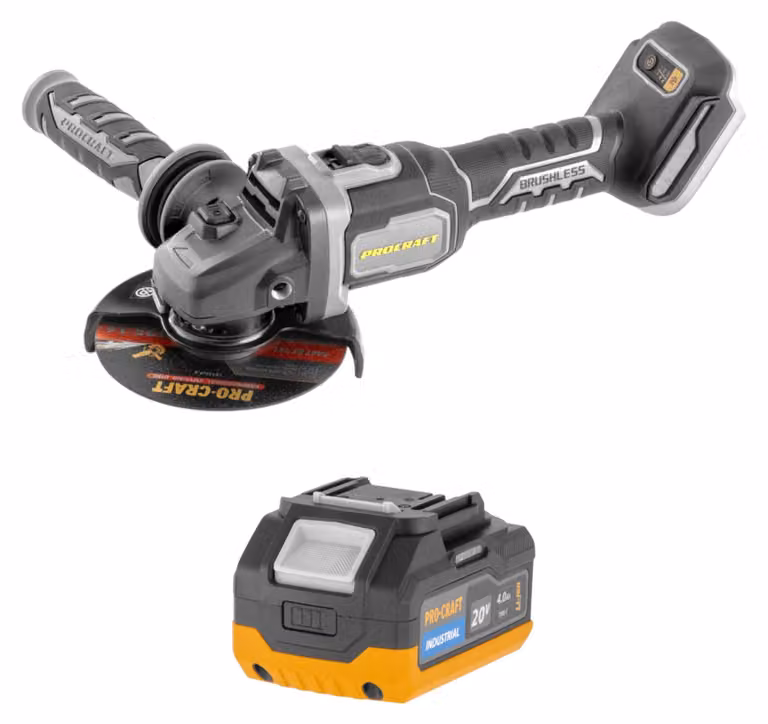 Procraft Industrial AG125Bbb Smerigliatrice angolare a batteria 20 V 125 mm Brushless Solo - senza batteria, senza caricabatteria