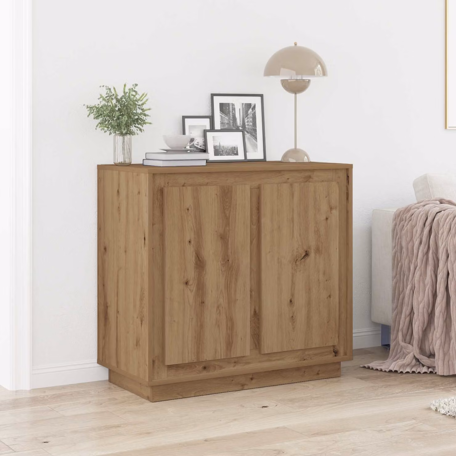 Credenza moderna vidaXL in rovere marrone L: 80 cm, P: 40 cm, H: 75 cm