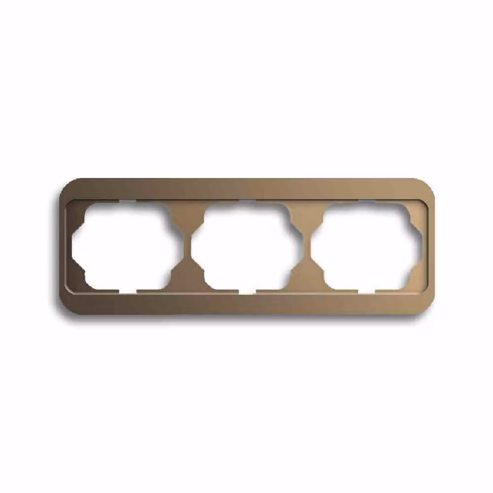 Telaio Busch-Jaeger a 3 ingressi in bronzo, orizzontale alfa 1723-21